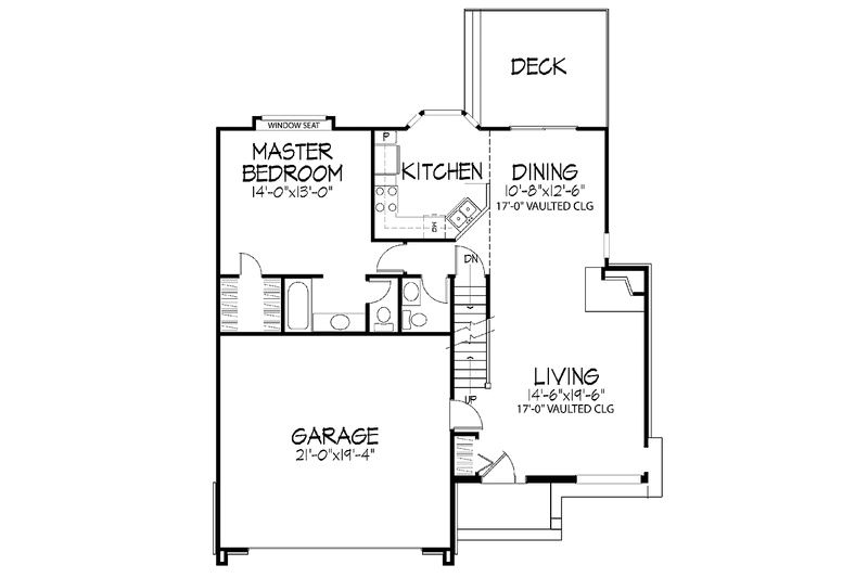 Home Plan - Floor Plan - Main Floor for Country House Plan #320-674 - 3 bed, 2.5 bath