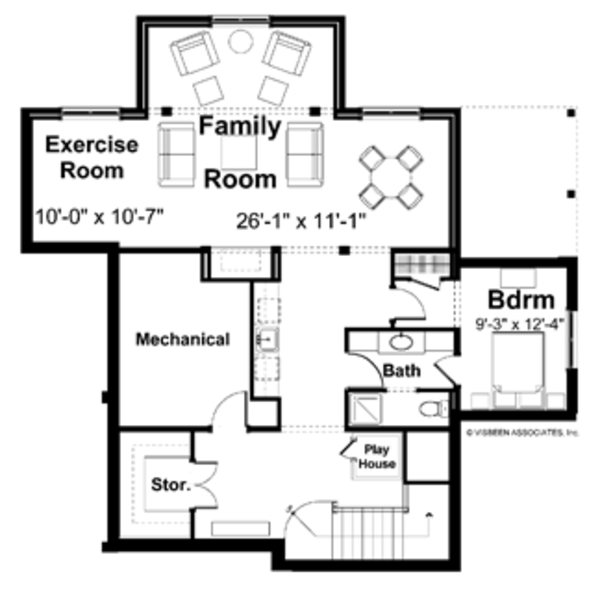 Craftsman Floor Plan - Lower Floor Plan #928-18