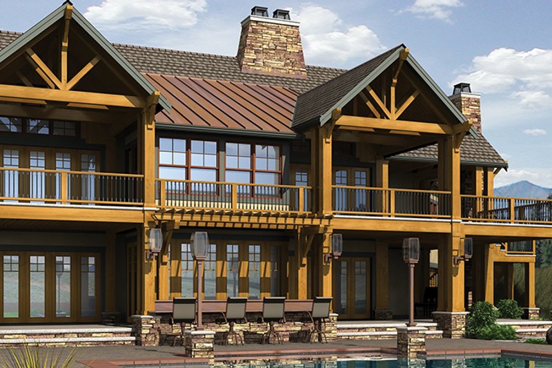 Dream House Plan - Exterior - Rear Elevation for Craftsman House Plan #132-560 - 4 bed, 4.5 bath