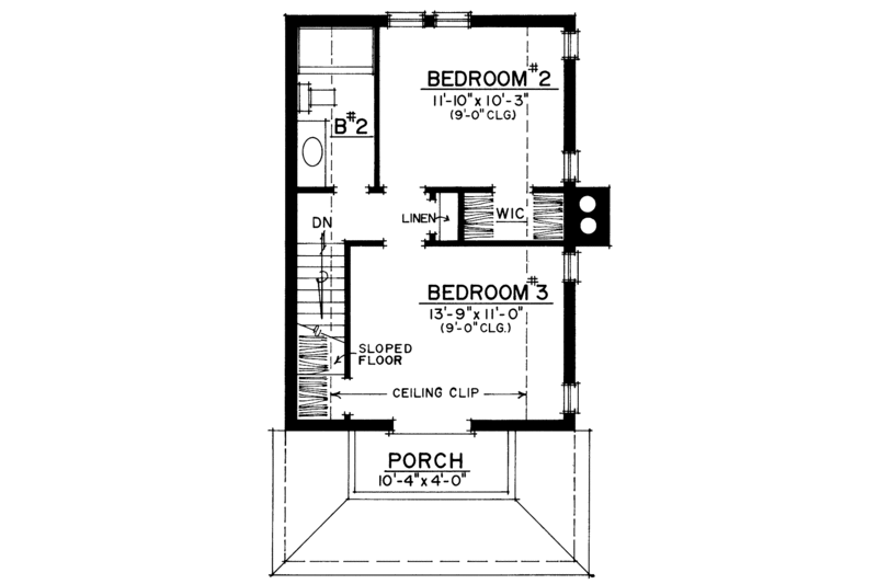 House Plan Design - Floor Plan - Upper Floor for Craftsman House Plan #1016-52 - 3 bed, 2 bath