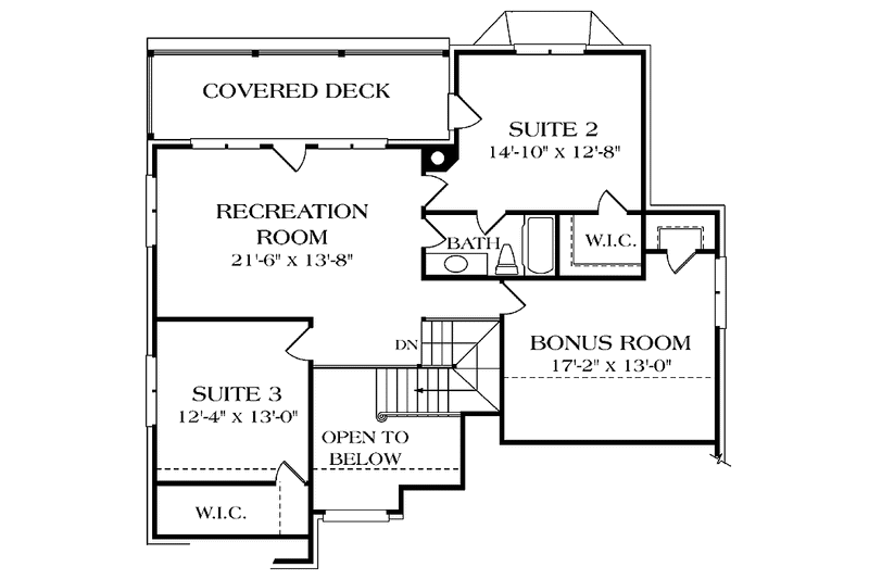 Architectural House Design - Floor Plan - Upper Floor for European House Plan #453-431 - 3 bed, 2.5 bath