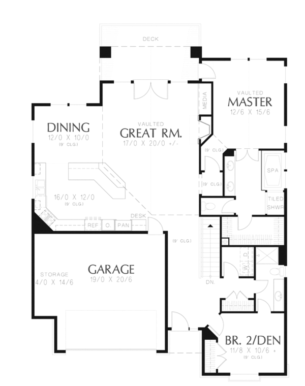 Dream House Plan - Craftsman Floor Plan - Main Floor Plan #48-899