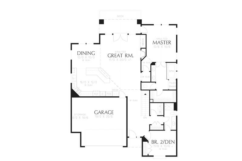 Home Plan - Floor Plan - Main Floor for Craftsman House Plan #48-899 - 4 bed, 3 bath