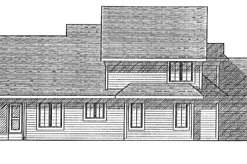 Architectural House Design - Exterior - Rear Elevation for Traditional House Plan #70-1308 - 4 bed, 2.5 bath