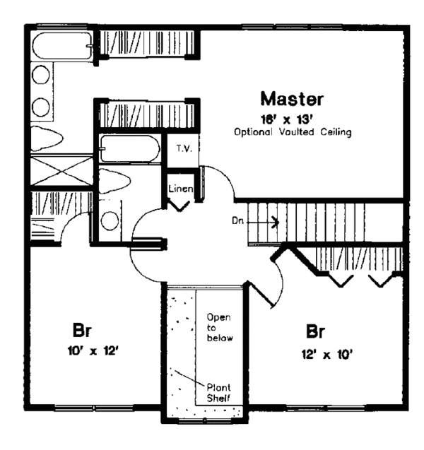 Dream House Plan - Country Floor Plan - Upper Floor Plan #300-130