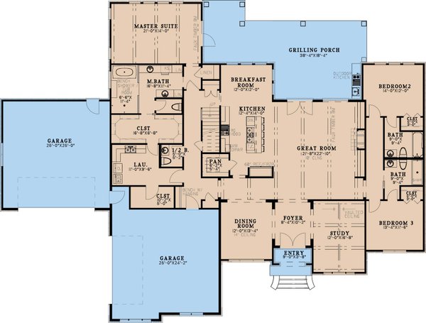 European Floor Plan - Main Floor Plan #923-437