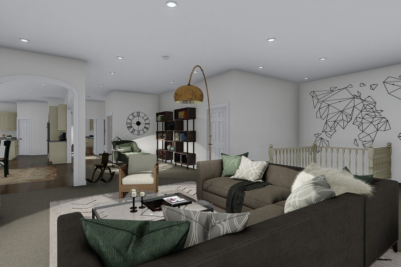 Architectural House Design - Interior - Family Room 1 for Craftsman House Plan #1060-237 - 2 bed, 3 bath