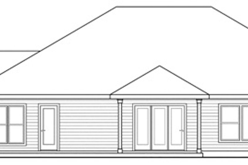 Home Plan - Exterior - Rear Elevation for Ranch House Plan #124-826 - 3 bed, 2 bath