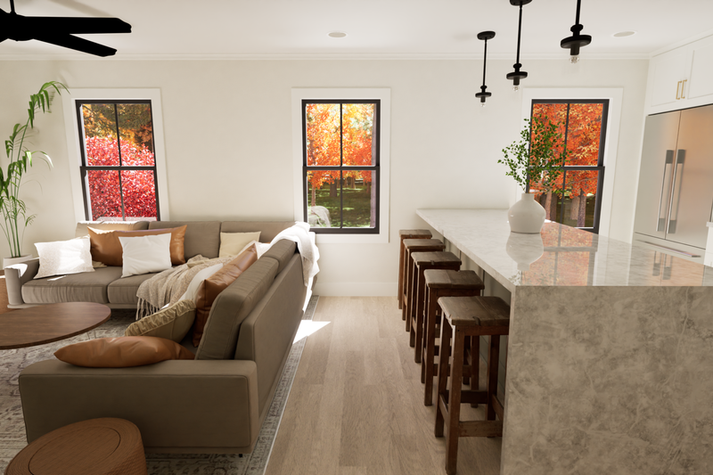 House Plan Design - Interior - Family Room for Contemporary House Plan #1116-36 - 2 bed, 1.5 bath