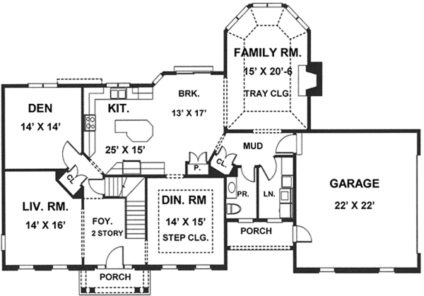Home Plan - Classical Floor Plan - Main Floor Plan #1001-35
