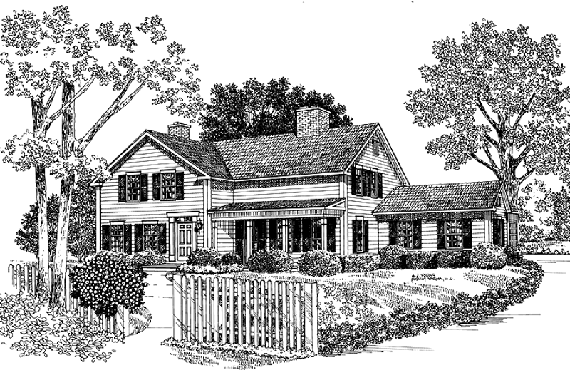 Home Plan - Country Exterior - Front Elevation Plan #72-690