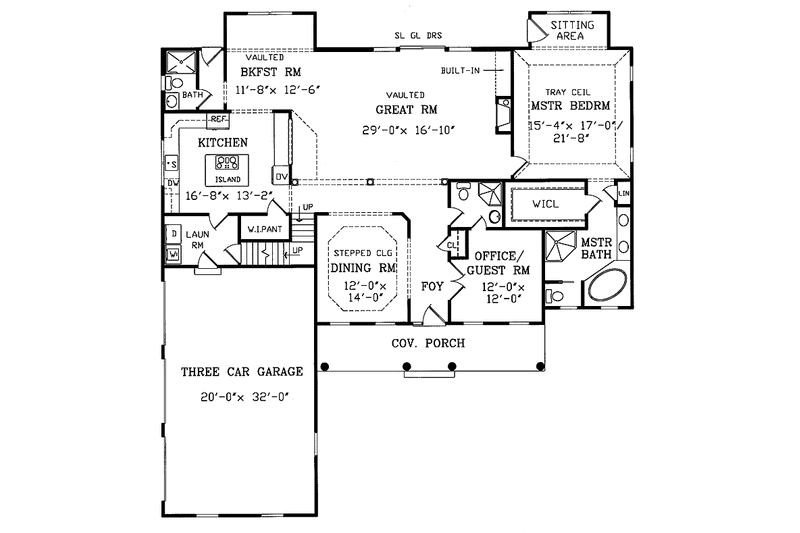 Home Plan - Floor Plan - Main Floor for Country House Plan #314-234 - 4 bed, 4 bath