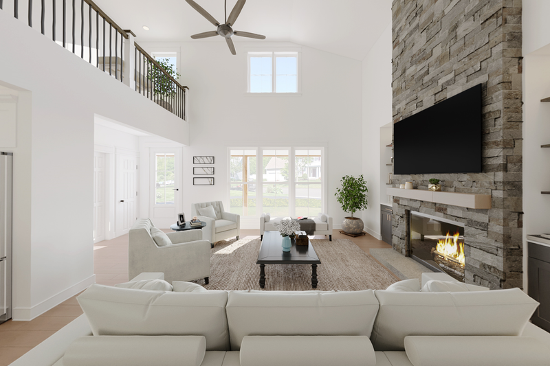Home Plan - Interior - Family Room 1 for Barndominium House Plan #48-1131 - 3 bed, 3.5 bath