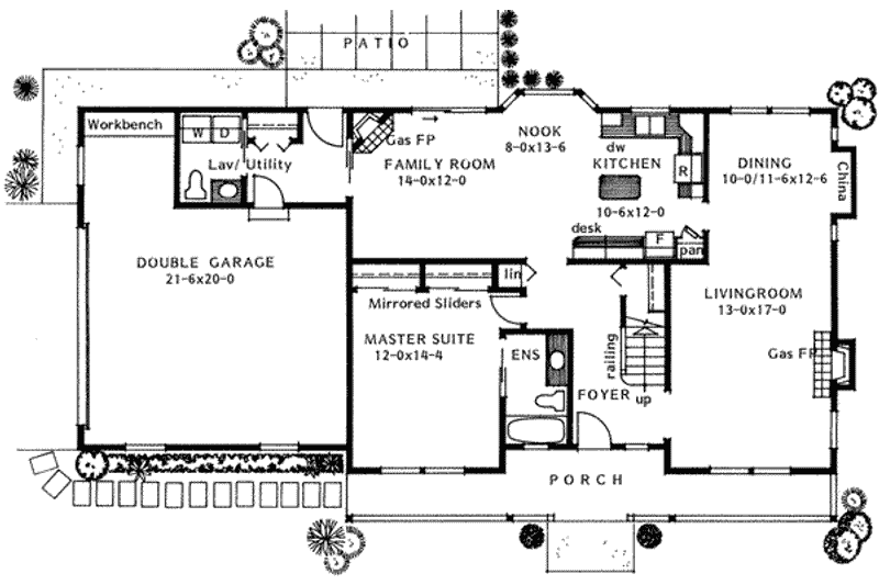Dream House Plan - Floor Plan - Main Floor for Country House Plan #126-133 - 3 bed, 2.5 bath