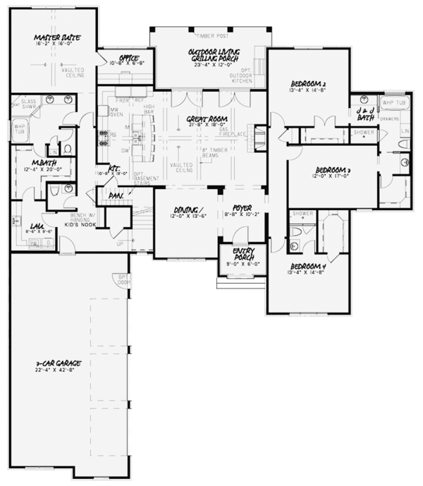 Home Plan - European Floor Plan - Main Floor Plan #17-3379