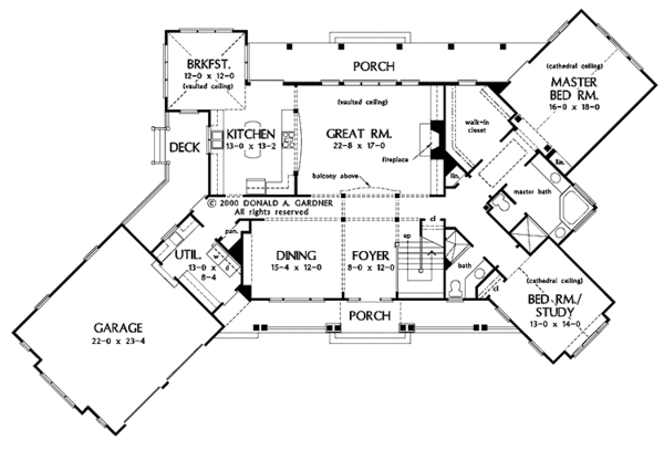 Architectural House Design - Craftsman Floor Plan - Main Floor Plan #929-624