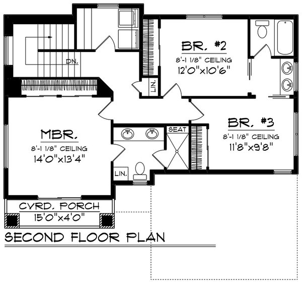 Modern Floor Plan - Upper Floor Plan #70-1503