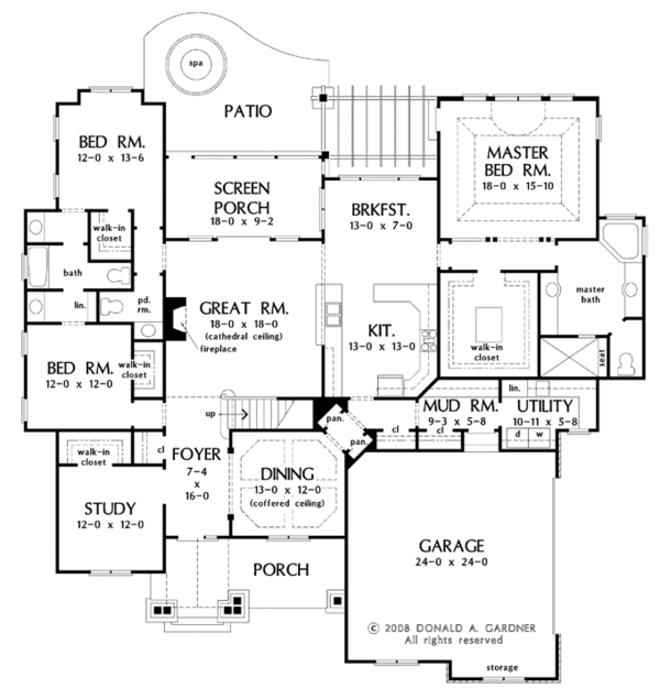 Craftsman Floor Plan - Main Floor Plan #929-908
