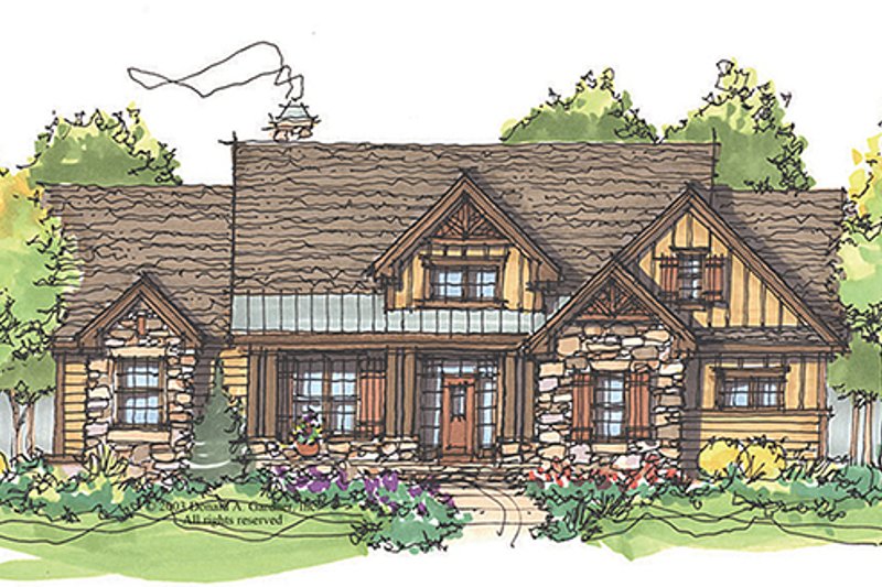Architectural House Design - Craftsman Exterior - Front Elevation Plan #929-936