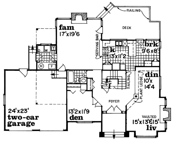 Architectural House Design - Mediterranean Floor Plan - Main Floor Plan #47-1004