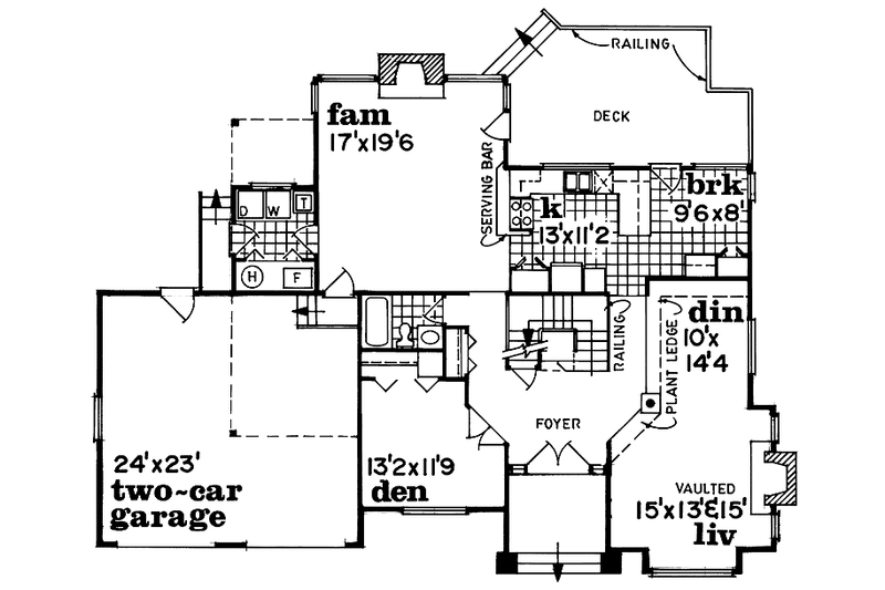 Home Plan - Floor Plan - Main Floor for Mediterranean House Plan #47-1004 - 3 bed, 3 bath