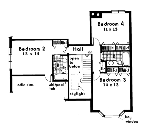 House Plan Design - Traditional Floor Plan - Upper Floor Plan #3-338