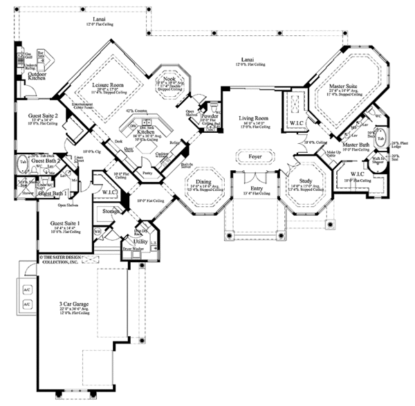 Architectural House Design - Mediterranean Floor Plan - Main Floor Plan #930-105