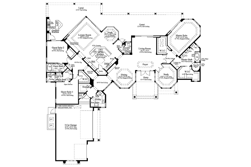 Home Plan - Floor Plan - Main Floor for Mediterranean House Plan #930-105 - 3 bed, 3.5 bath