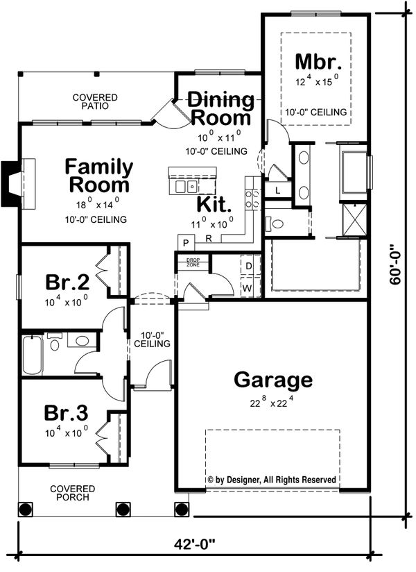 Craftsman Floor Plan - Main Floor Plan #20-2269