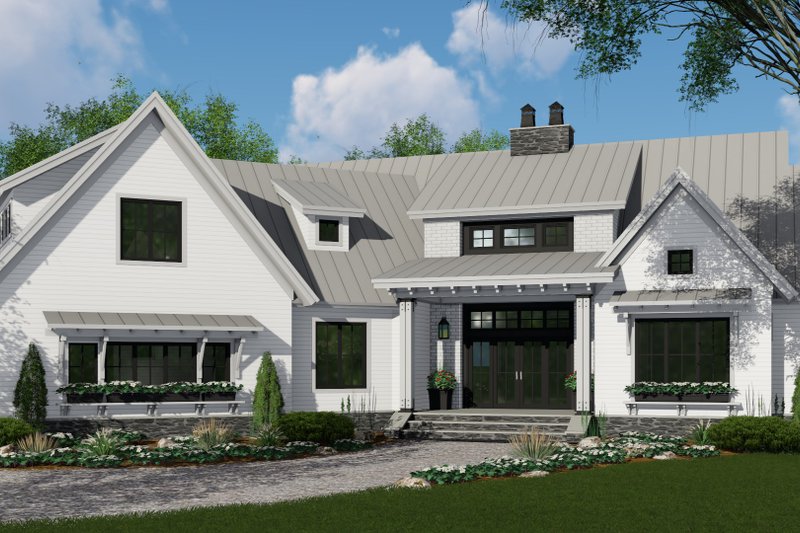 Architectural House Design - Farmhouse Exterior - Front Elevation Plan #51-1135