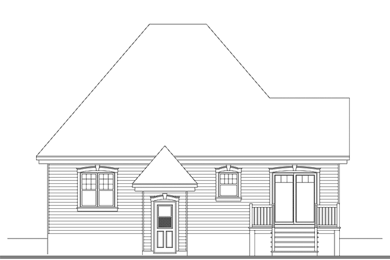 Architectural House Design - Exterior - Rear Elevation for Country House Plan #23-2500 - 2 bed, 1 bath