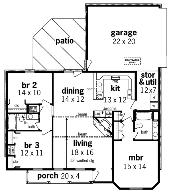 Home Plan - Traditional Floor Plan - Main Floor Plan #45-404