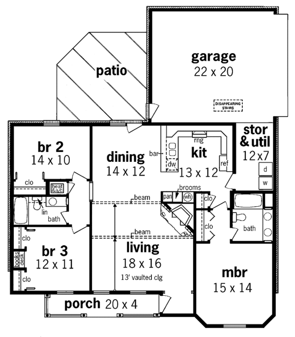 Dream House Plan - Traditional Floor Plan - Main Floor Plan #45-404