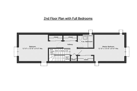 Floor Plan - Upper Floor for Modern House Plan #905-5 - 2 bed, 2 bath