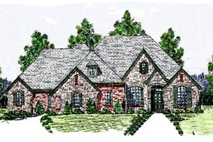 Architectural House Design - European Exterior - Front Elevation Plan #52-121
