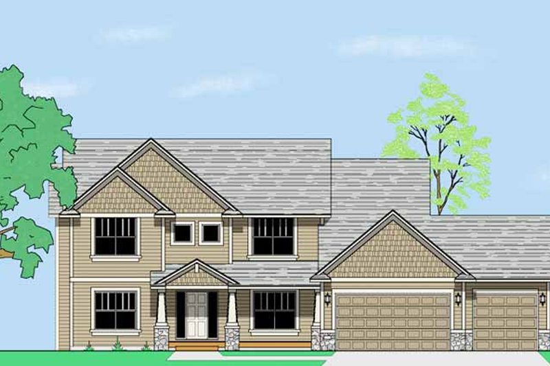 Architectural House Design - Craftsman Exterior - Front Elevation Plan #981-6