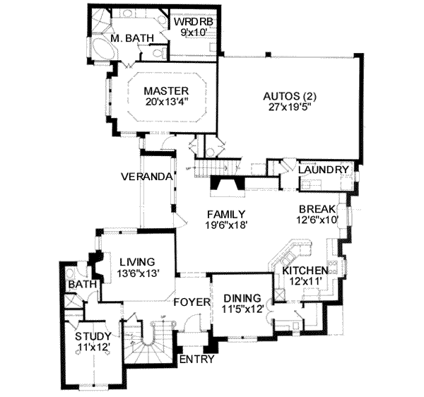 European Floor Plan - Main Floor Plan #141-128