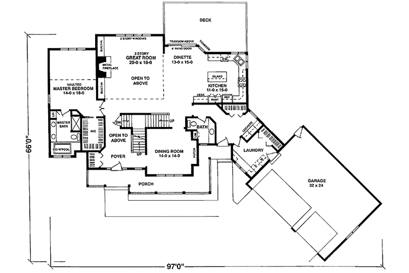 Home Plan - Floor Plan - Main Floor for Country House Plan #981-36 - 4 bed, 2.5 bath