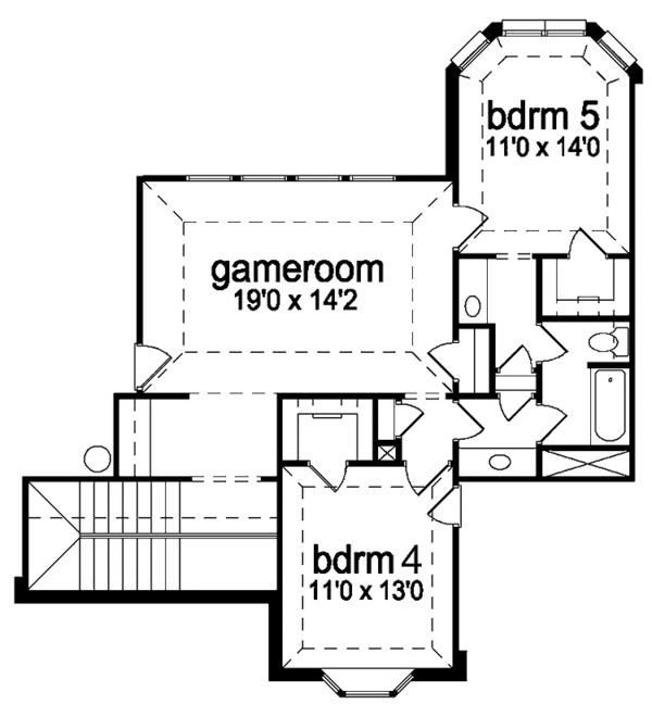 House Plan Design - Tudor Floor Plan - Upper Floor Plan #84-717