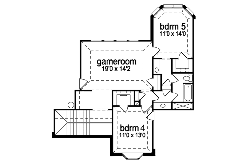 Dream House Plan - Floor Plan - Upper Floor for Tudor House Plan #84-717 - 5 bed, 3 bath