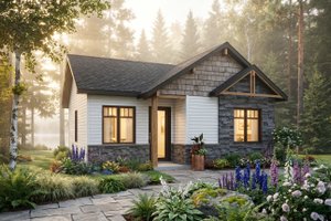 Exterior - Front Elevation for Cabin House Plan #23-2684 - 2 bed, 1 bath