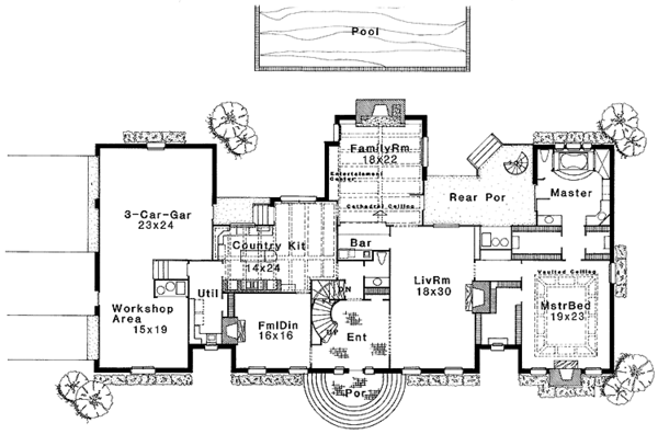 Architectural House Design - Classical Floor Plan - Main Floor Plan #310-1077