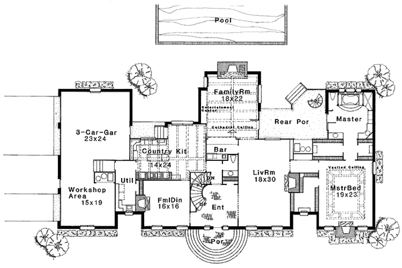 Home Plan - Floor Plan - Main Floor for Classical House Plan #310-1077 - 5 bed, 3.5 bath