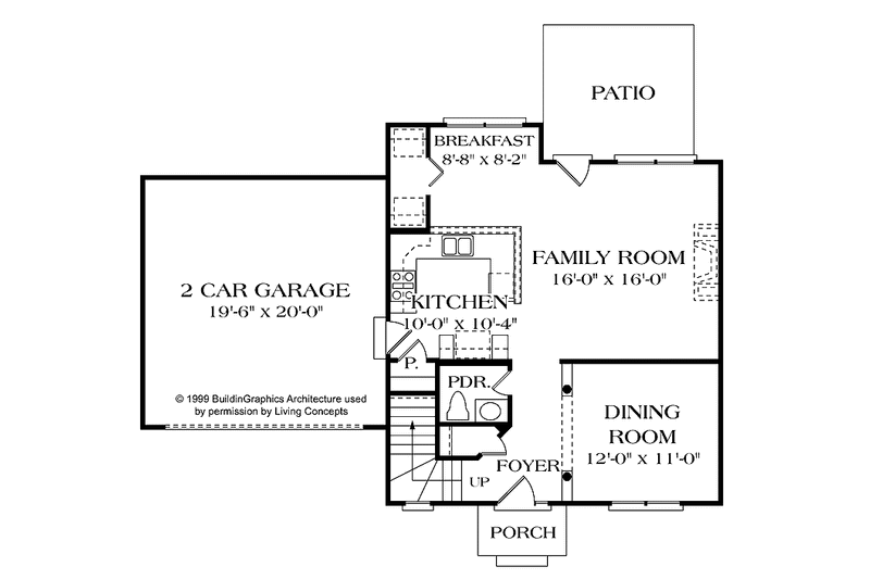 Home Plan - Floor Plan - Main Floor for Classical House Plan #453-296 - 3 bed, 2.5 bath