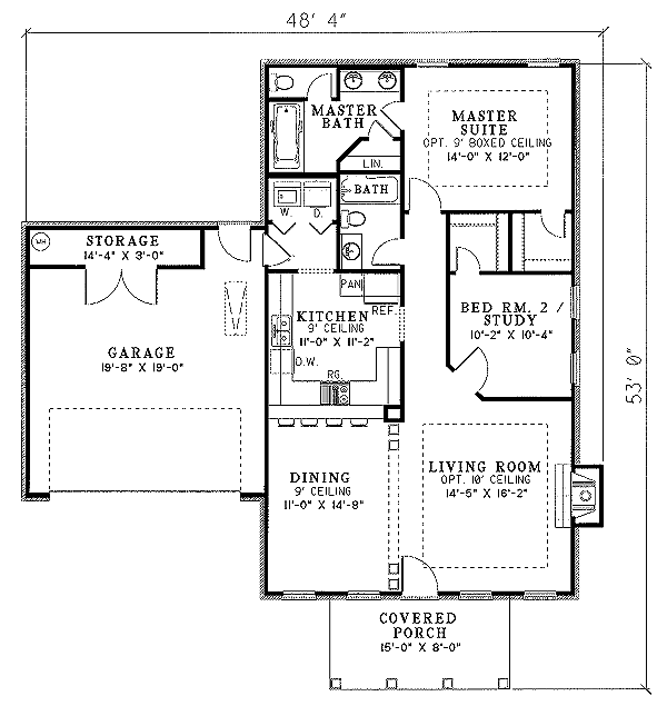 Architectural House Design - Colonial Floor Plan - Main Floor Plan #17-1120