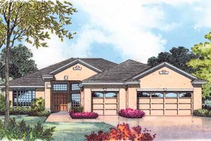 Architectural House Design - Mediterranean Exterior - Front Elevation Plan #1015-21