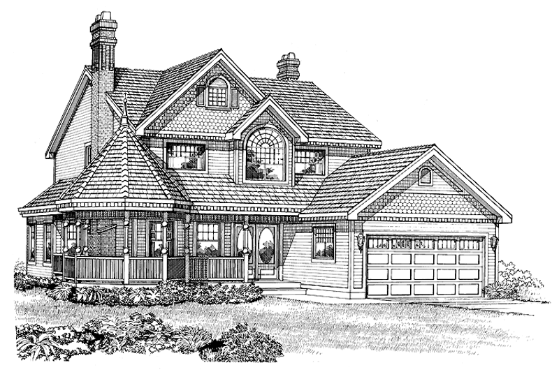 Architectural House Design - Victorian Exterior - Front Elevation Plan #47-832