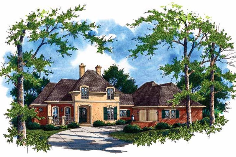 Architectural House Design - Country Exterior - Front Elevation Plan #45-387