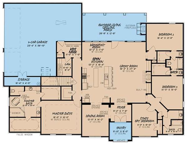 Home Plan - European Floor Plan - Main Floor Plan #17-3412