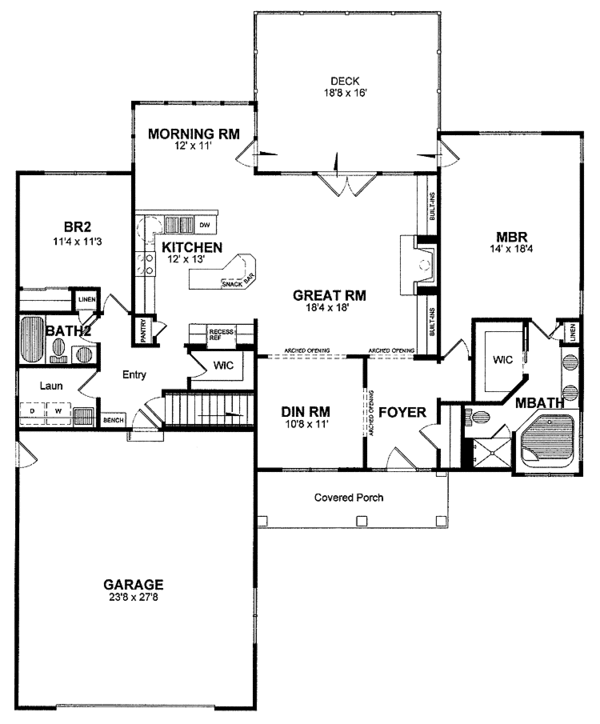 Home Plan - Ranch Floor Plan - Main Floor Plan #316-243